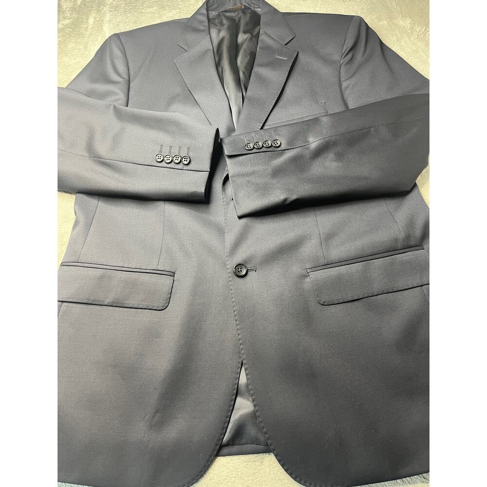 Joseph & Feiss Gold Mens 42R 100% Wool 2-Button Blazer Jacket Charcoal Black